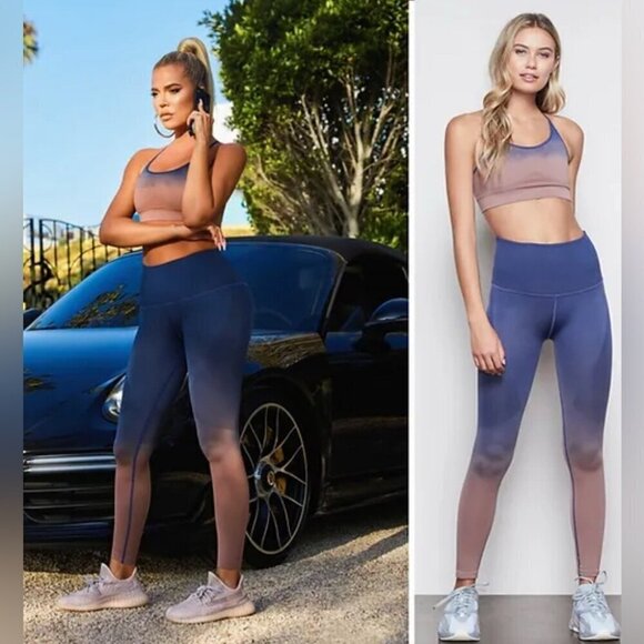 Good American Pants - Good American seamless dip dye casual athletic yoga stretch leggings tight 0